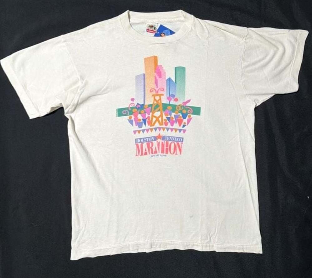 Vintage 1990 Houston Tenneco Marathon T-Shirt Size L